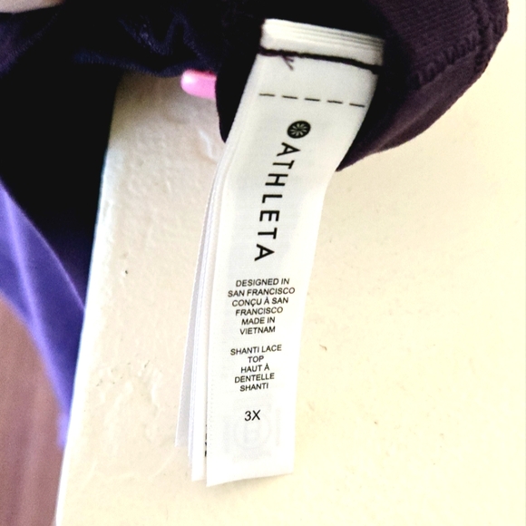 🏷️ Athleta Shanti Lace Top Deep Crocus Violet Longsleeve 3X - Picture 10 of 11